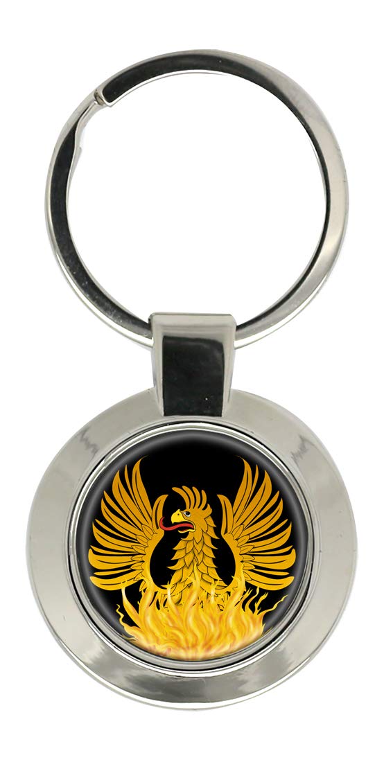 Giftshop Uk Unisex Silver Coloured Metal Silver Key Ring With Image Of Phoenix