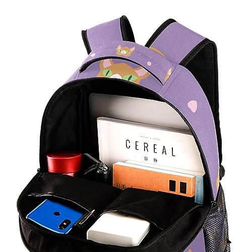 Sac à dos de voyage multicolore motif chat et pois pour enfants 40cm