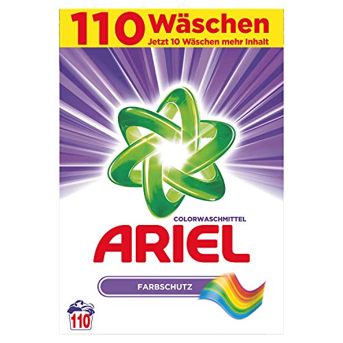 Ariel Detergente de color en polvo protector de color, 110 lavados, 7150 g