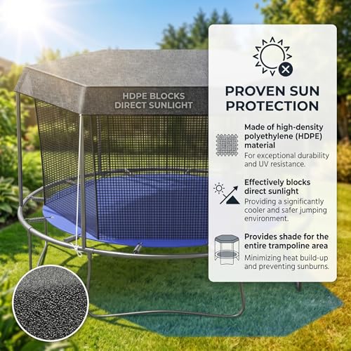Toldo para trampolín de 10 pies redondo y resistente con bloqueo UV 3