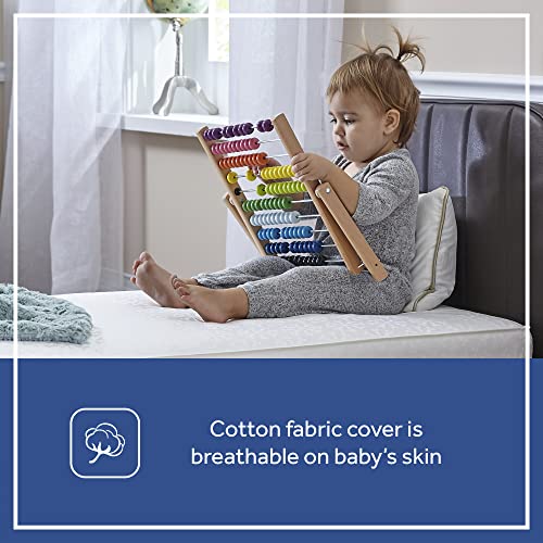 Sealy Butterfly Cotton Ultra Firm 2-Stage Waterproof Baby Crib Mattress And Toddler Mattress - Certipur-Us Certified Foam - Made In Usa, 52"X28", White #TOP6
