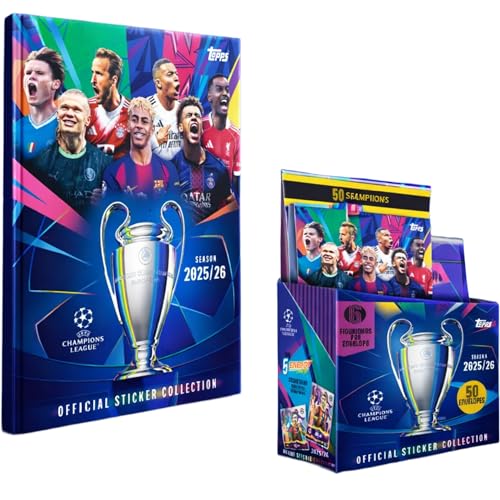 Set Champions League Album Pasta Dura + Display con 49 sobres y 1 Hero Pack...