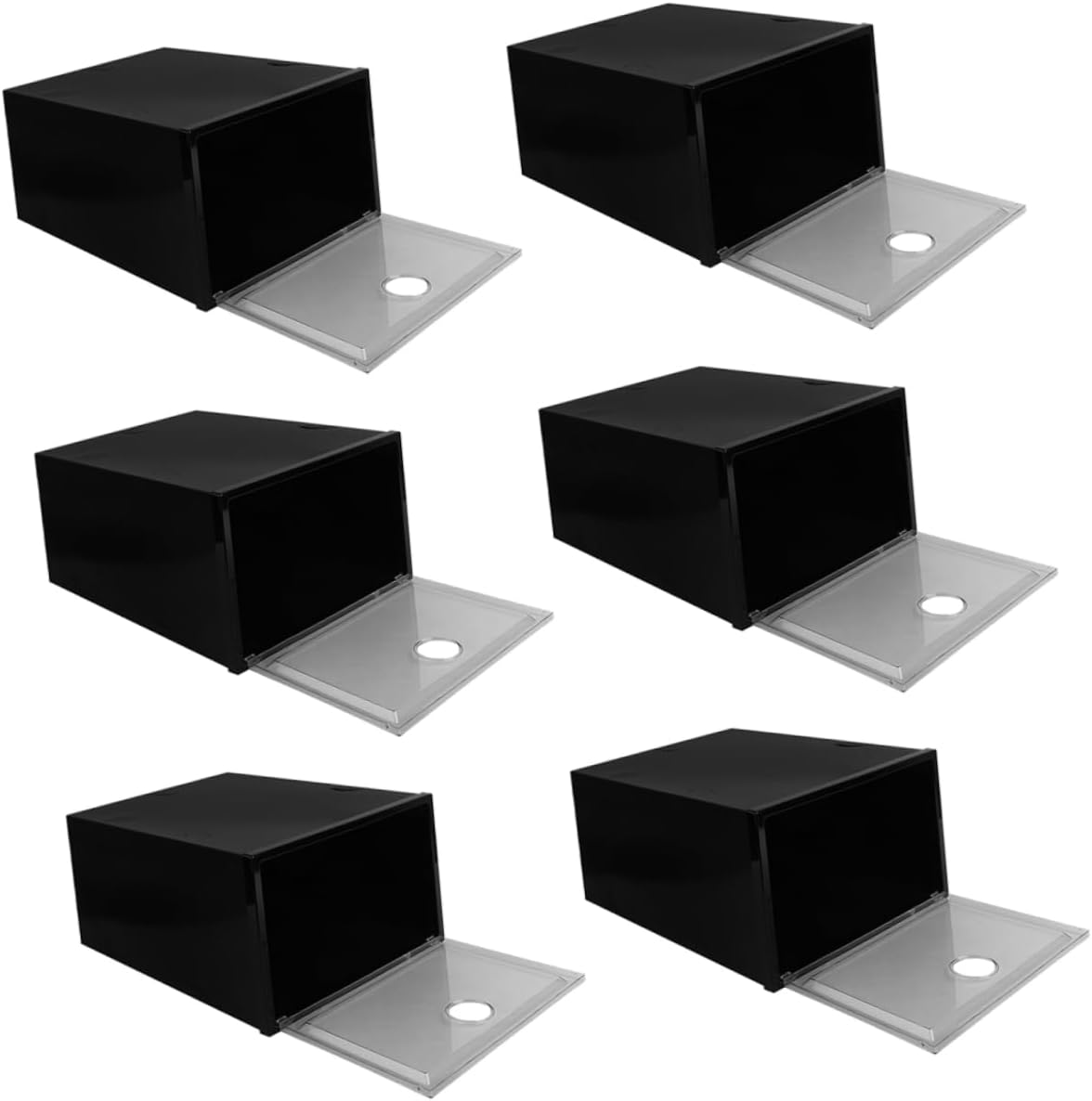 Levemolo 6pcs Plastic Shoe Storage Boxes Stackable Sneaker Organizer with Front Opening Pp Material for Home Organization and Dust Protection