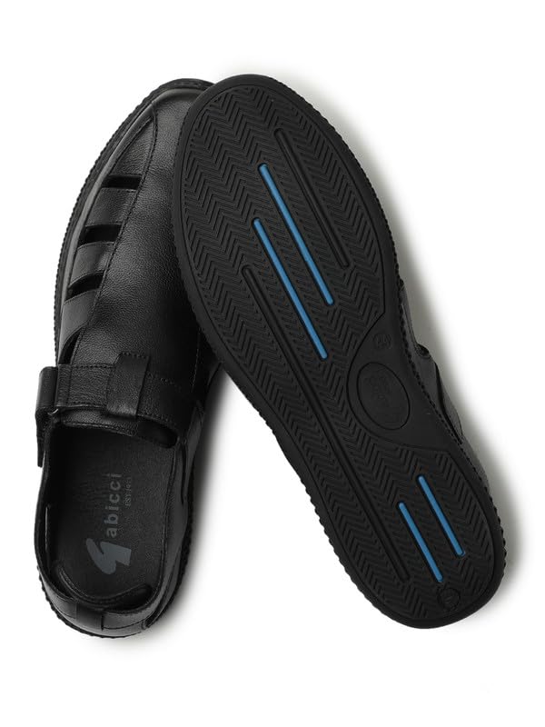 Image of Gabicci Mens Slide Sandal, Slip On Entry Full Smooth Leather, Casual Lounging Sandal,EVA Sole, Flat Heel,Sea Man