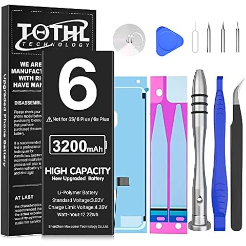 3200mAh Battery for iPhone 6, 2023 New Updated Replacement Battery for iPhone 6 A1549 A1586 A1589 with Complete Repair Replacement Kit Cover