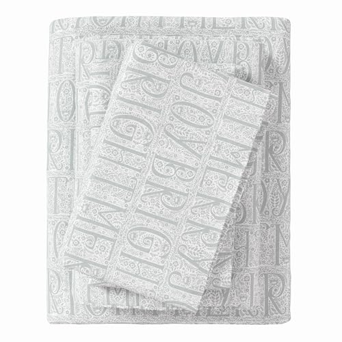 GIGBEI Christmas flannel sheet set, queen size, 100 turkish cotton, double-brushed, ultra-soft, cozy, 4-piece bedding set, grey, adjustable, lightweight, durable, portable,