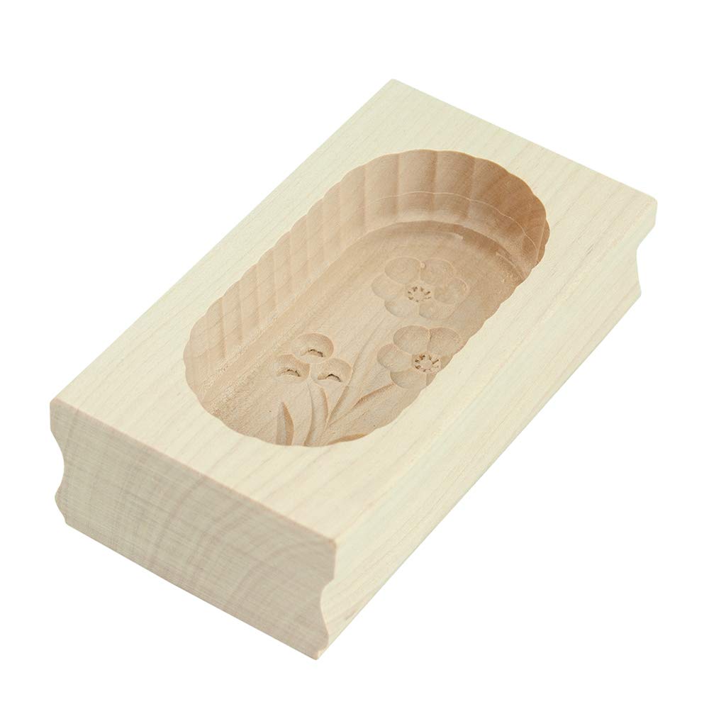 Gravidus Butterform Butterdose aus Ahornholz – Blumiges Muster, 125 g Kapazität