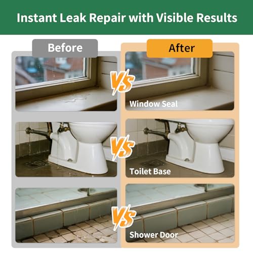 YKF Transparent Waterproof Sealant 12 Oz, Clear Water-Based Invisible Leak Repair Coating for Roofs, Walls, Bathroom, Shower, Kitchen, Indoor & Outdoor Waterproof Agent