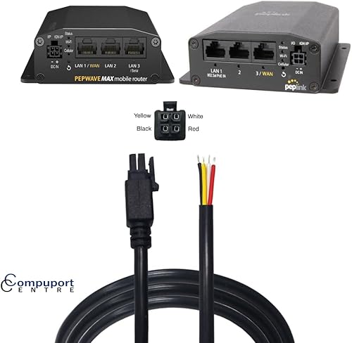 Miniatura 7 de CompuPort - Cable de alimentación de 4 pines Molex DC GPIO AWG24 blindado y soldado, compatible con microhard, Cradlepoint, Teltonika, Sierra