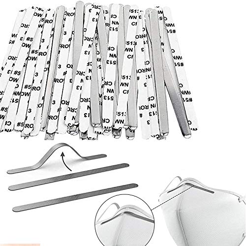 Nose Wire for Mask I Metal Nose Strip for Masks - Bridge Strips I 100 PCs - Adhesive Flat Aluminium Nose Clips I DIY Mask Making Supplies I Nose Guard Bendable Wires
