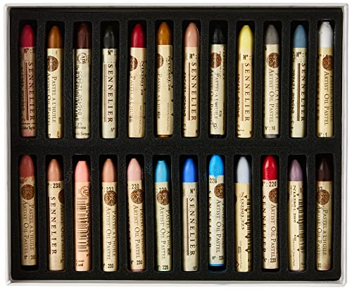 Sennelier Cardboard Oil Pastel Set, 24 Count (Pack of 1), Portrait