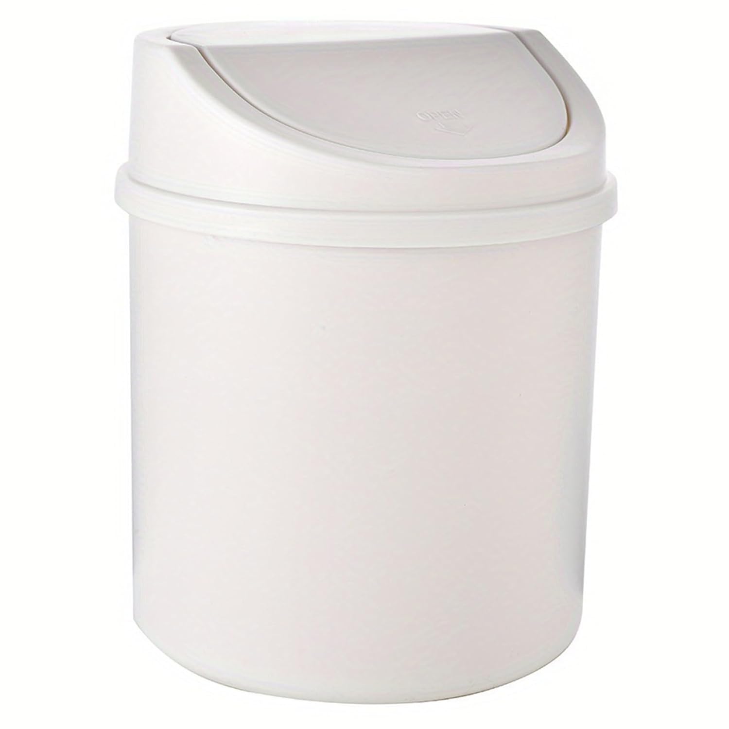 Mini Trash Can 7x5x5 Inch Plastic Small Trash Can with Swing Lid Rustproof Stain-Resistant Multi-Use Desk for Office