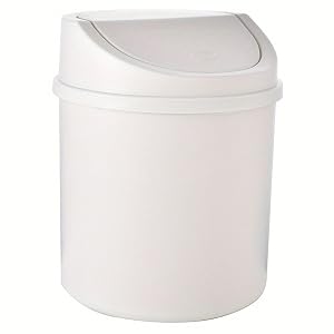Mini Trash Can 7x5x5 Inch Plastic Small Trash Can with Swing Lid Rustproof Stain-Resistant Multi-Use Desk for Office