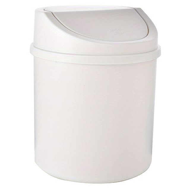 Mini Trash Can 7x5x5 Inch Plastic Small Trash Can with Swing Lid Rustproof Stain-Resistant Multi-Use Desk for Office