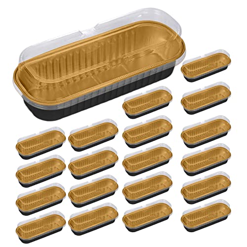 tortiera | 20 teglie in Foglio di Alluminio | 200 ml rettangolari pirottini da Forno per Muffin, teglie da Forno antiaderenti, teglie da Forno per Brownie Pane