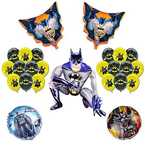 25 Pièces Décoration pour Batman Ballons,Batman Décorations de Fête,Batman Anniversaire Ballons Super Héros Feuille Ballons pour Les Fournitures de Fête des Enfants Cadeau Fête Décoration Cover