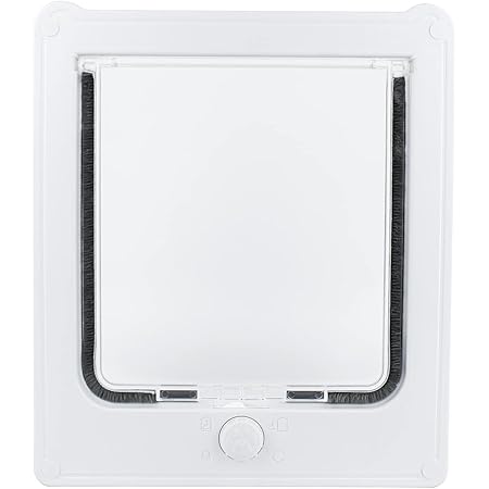 Amazon Co Jp Enjoying 4way 猫 ドア 18 18 5cm キャットドア 小型犬 猫ドア出入口 冷暖房対策 木製 金属製ドア 窓用耐候性ペットドア フリーアクセス ペットドア ペット用品