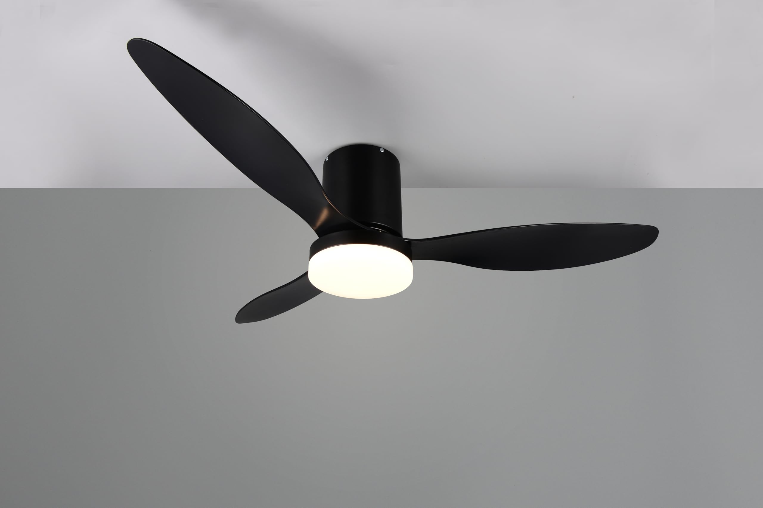 Reality Leuchten wentylator sufitowy LED z oświetleniem Göteborg R64202132, tworzywo sztuczne, czarny matowy, 6 prędkości, tryb letni i zimowy, pilot zdalnego sterowania, ściemniacz, timer, światło