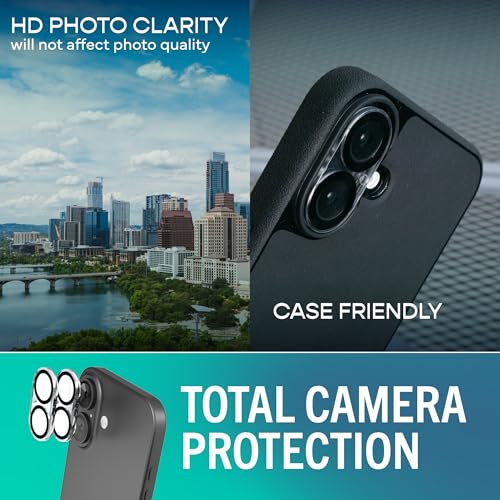 Image of Smartish iPhone 17 Screen Protector - 2-Pack Tempered Glass Screen Protectors + Camera Lens Covers - Tuff Sheet - 9H Easy Install Frame [Scratch Resistant] Case-Friendly for Apple iPhone 17