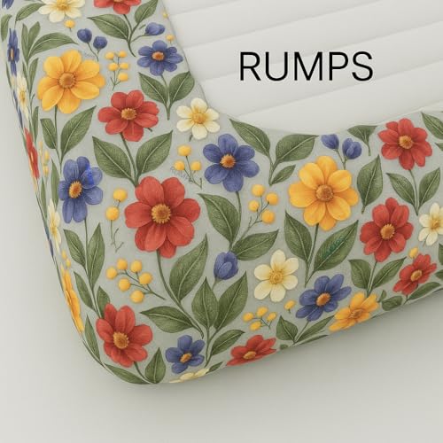 Image of RUMPS 380 TC Premium Heavy Cotton 7D Print Fast Colour Feel Elastic Fitted Floral Bedsheet King Size with 2 Pillow Covers || (Blue Muti, Fitted - 72 inchx78 inch King)