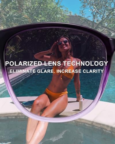 Image of 2 Packs Sunglasses for Women Polarized UV400 Protection Lens Big Frame Fashion Glasses Trendy Stylish Shade
