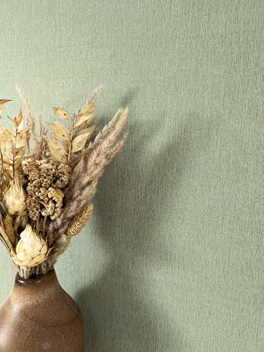 Newroom Papier peint Vert Couleur Unie Intissé - Couleurs Unies Vert Foncé Aspect Tissu Textile Moderne