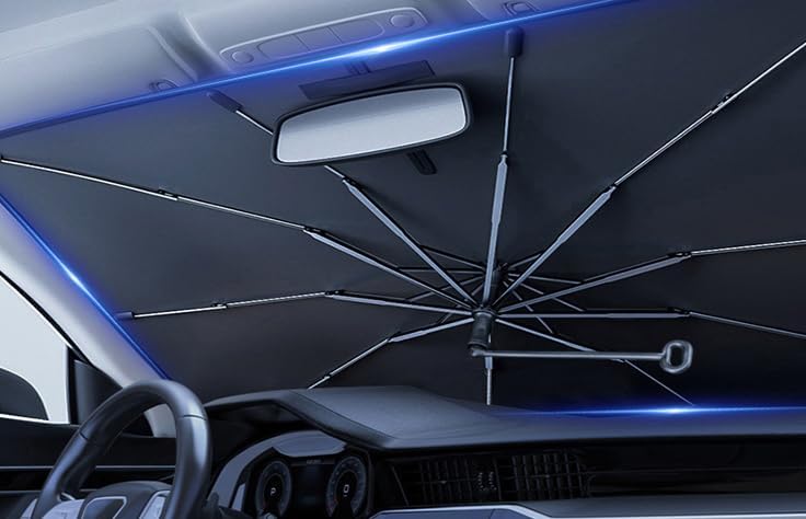 Cherry66 Auto Parabrezza Parasole per Porsche Macan 2014-2024, Proteggere Interno Dell'auto, Protezione Solare e Isolamento Termico, Accessori Auto,Black