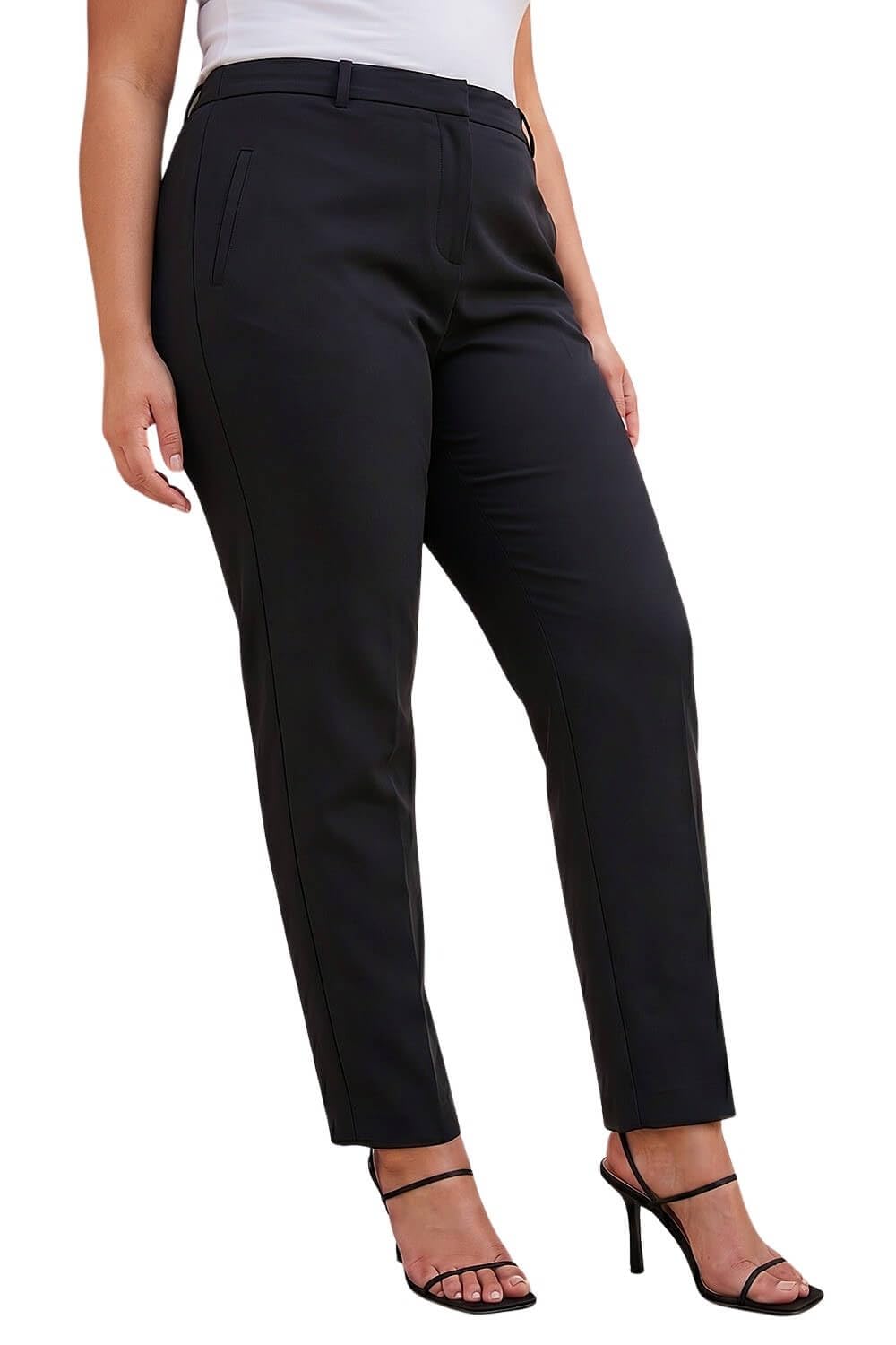 Roman Women's Black Curve Straight Leg Trouser In | : 22/24