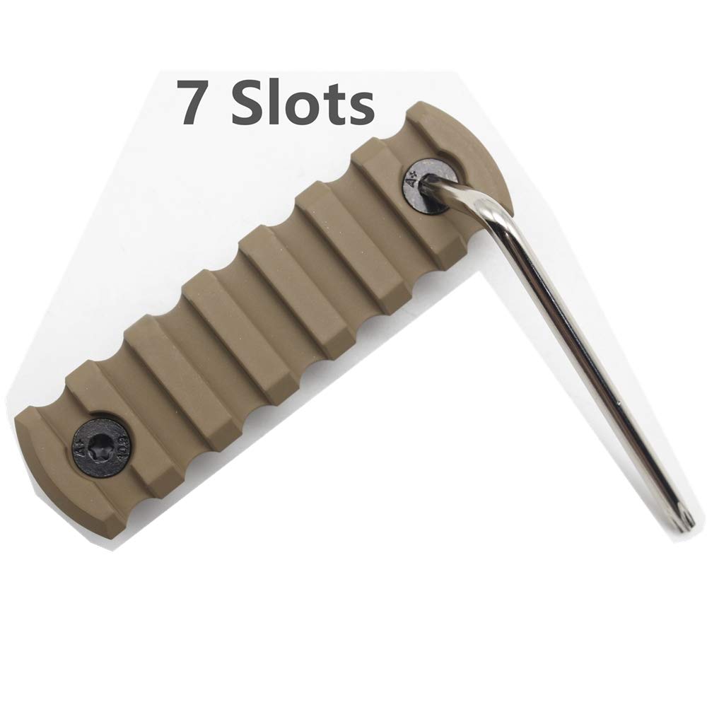 5/7/9/11/13 Slots mlok Picatinny Rail Sections Aluminum Mount Adapter Tan Printed (7 Slots / 75mm)
