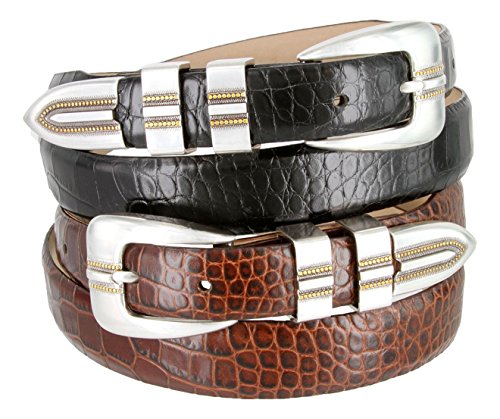 Vincente_Full-Grain Genuine Cowhide Leather Dress Belts,1-1/8"(30mm) taper down to 1"(25mm) wide2