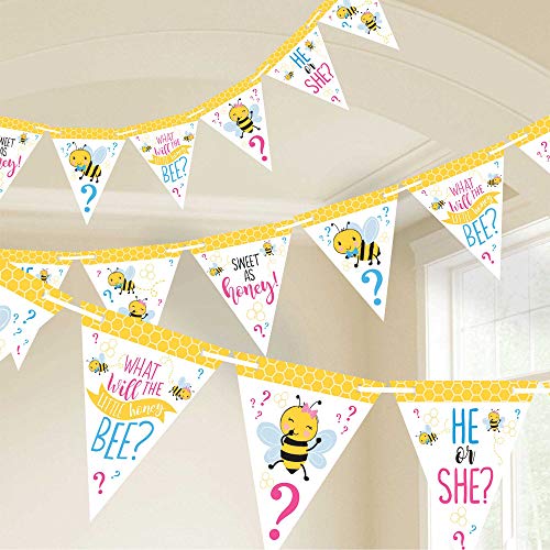 Guirlande What Will It Bee Amscan fête prénatale décoration jardin