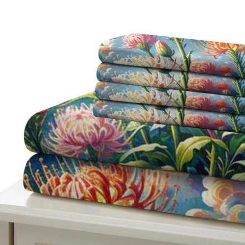 Parure de lit microfibre douce Protea Cynaroïdes avec housse de couette 3D enfant ado