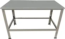LAURINDOS, Mesa Industrial Inox 120x57x80 Suporte Multiuso Reforçada