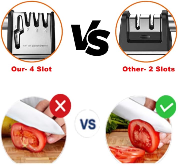Miniatura 5 de Afiladores de cuchillos, 4 en 1, accesorios de cuchillos de cocina de chef, herramienta de afilado de cuchillas y tijeras, afilador de cuchillos