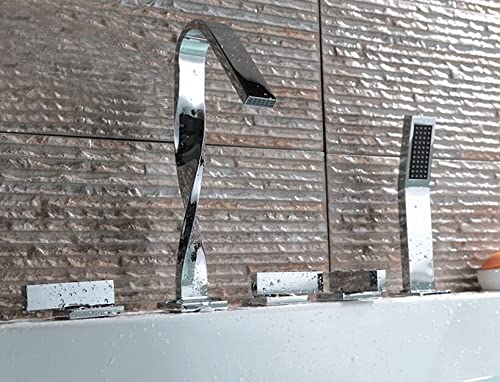 Mitigeur de baignoire à 5 trous BF077 et robinet de douche extractible