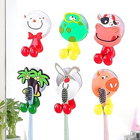 6PCS Cute Animal Toothbrush Holders for Kids Cover