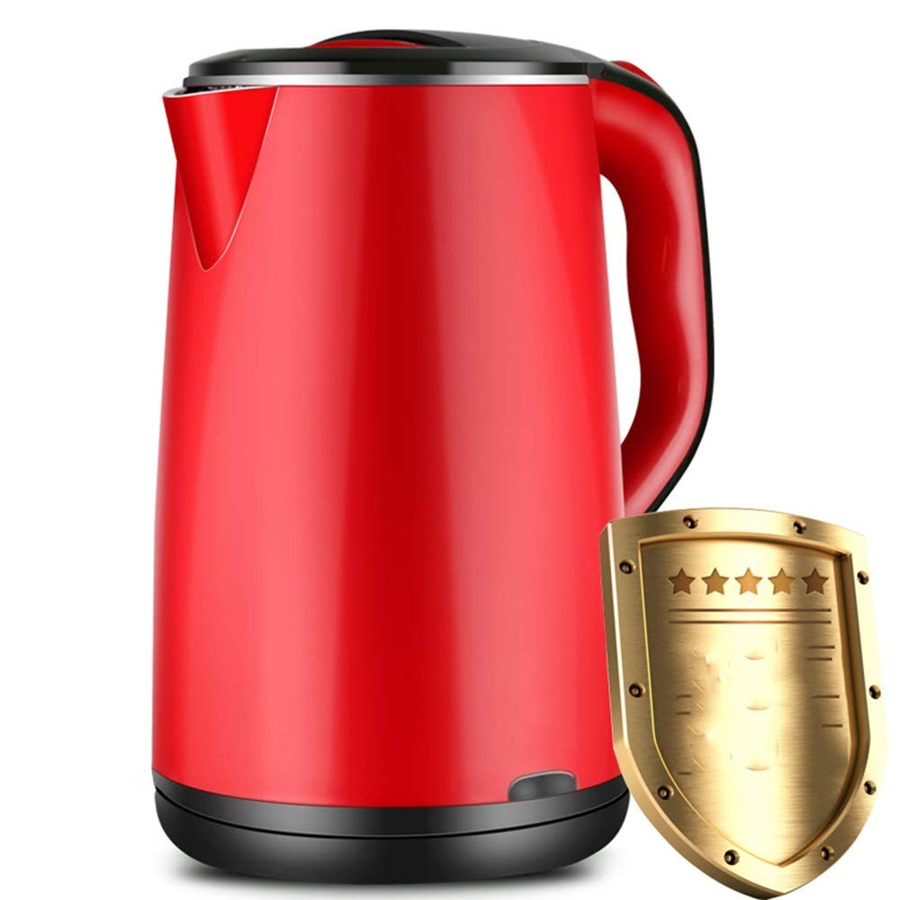 TISTIKElectric Kettle Kettle Electric Stainless Steel Red Double Ti-Hot 1500W 1.8L Insulation Separable Base Automatic Power Off Home Travel Easy To Move,Fast Boiling Household Electric K