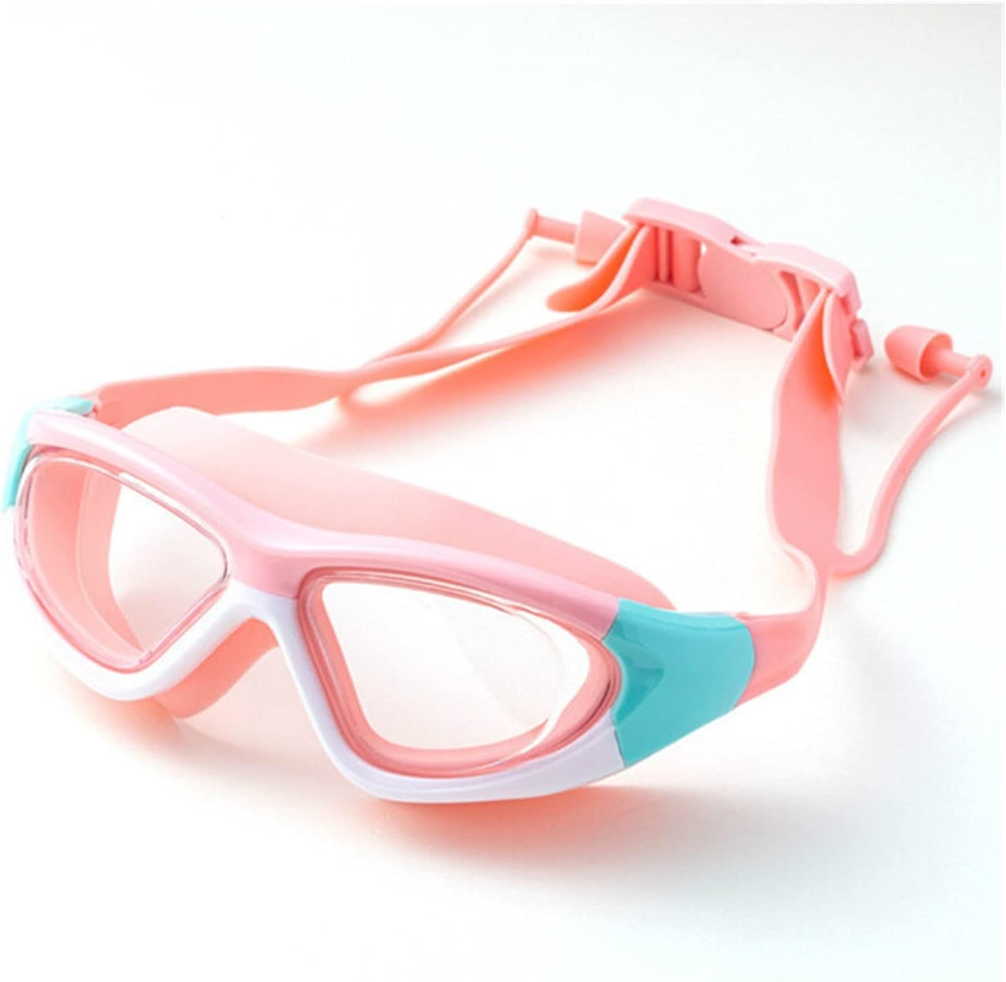 水泳用ゴーグル 再再販 子供たちの男の子の女の子の水泳メガネ水遊びスポーツアクセサリー防水多機能水泳訓練ゴーグル耳栓 Color Orange Pink