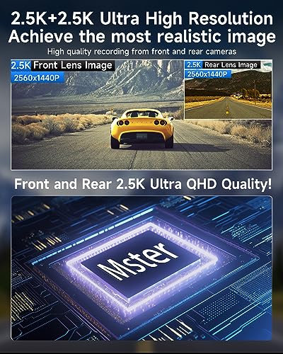 2.5K+2.5K Dash Cam Specchietto【Fotocamera Frontale...