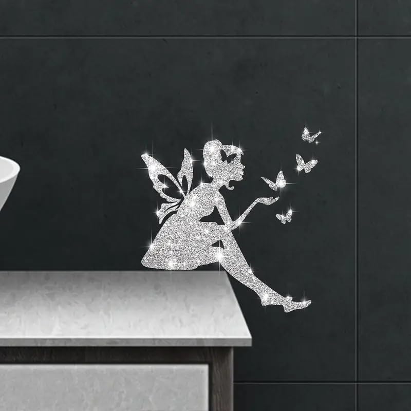 2PCS Sparkling Butterfly Elf Self-Adhesive PVC Rainbow Glittery Decal Sticker for Cars, Laptops, Trucks, Motorcycles Wall Window Luggage Scratch Cover Door Multi-Surface Decor Sticker - Image 3