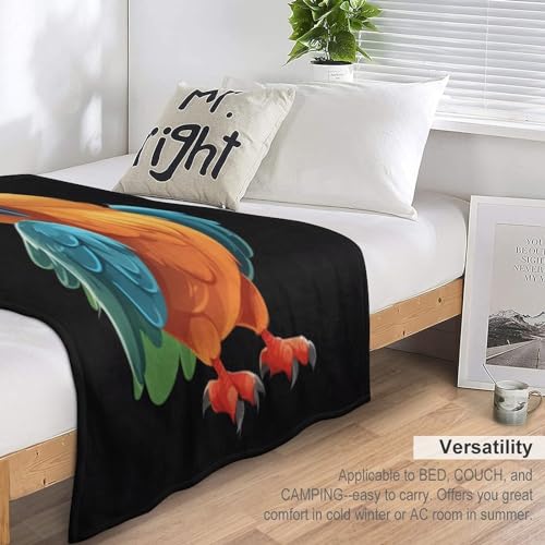 Couverture polaire en flannel épaisse Oiseau Mignon | Chaleur douce lit et canapé 100x130