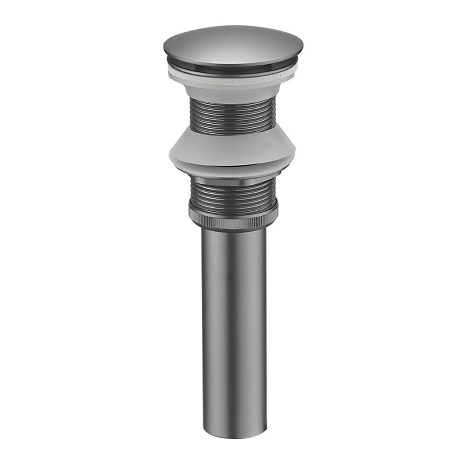Piletta Di Scarico Lavabo Universale G1 1/4“,Canna Di Fucile,Piletta Lavabo Bagno Click Clack,Tutto Rame Anticorrosione,Scolapiatti A Rimbalzo Con Cestello,grigio Canna Di Fucile B