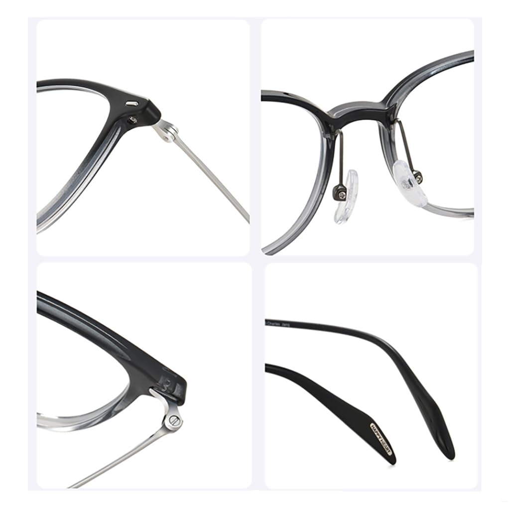 JIETIAN Okulary do czytania dla kobiet HD z filtrem światła niebieskiego Modne okulary do czytania, soczewki asferyczne z żywicy 1,56 Ultralekka oprawka TR90,03,+1.5
