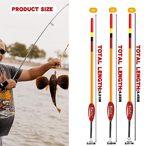 YOTO Fishing Float Set, 2g 3g 4g Sliding Fishing Float with Bobber