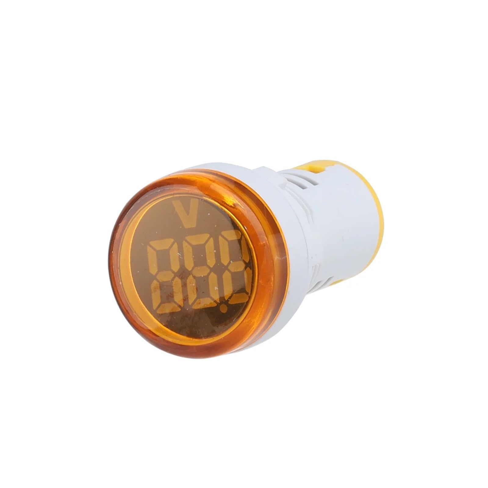 10 sztuk 22 mm mini woltomierz cyfrowy okrągły AC 20-500 V tester napięcia miernik wskaźnik zasilania LED 5 kolorów (10 szt. żółty)