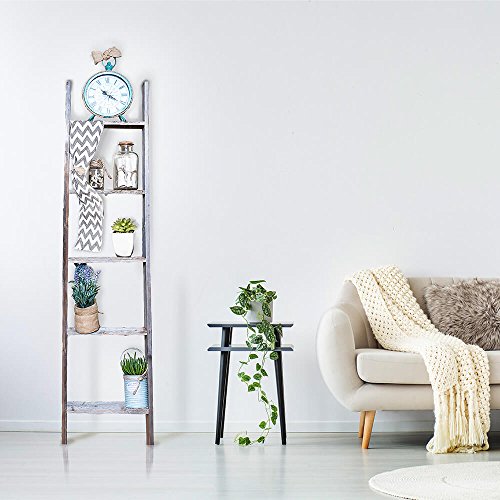 BarnwoodUSA Rustic Farmhouse Blanket Ladder - Our 5 ft Ladder can be Mounted Horizontally or Vertically and is Crafted from 100% Recycled and Reclaimed Wood | No Assembly Required