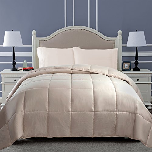 Superior Classic All,Season Down Alternative Comforter With Baffle Box Construction, Warm, Soft And Fluffy Filling, Breathable And Comfortable Bedding Duvet Inserts & Bed Sets, King Comforter, Ivory #TOP5