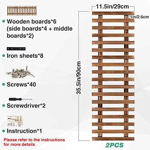 Apipi 2 Pcs Wooden Wall Planters, Detachable Hanging Planter Holders, Sturdy Wall Mounted Plant Stand Ladders Vertical Rack Wall Decor For Indoor Home Balcony Garden #TOP4