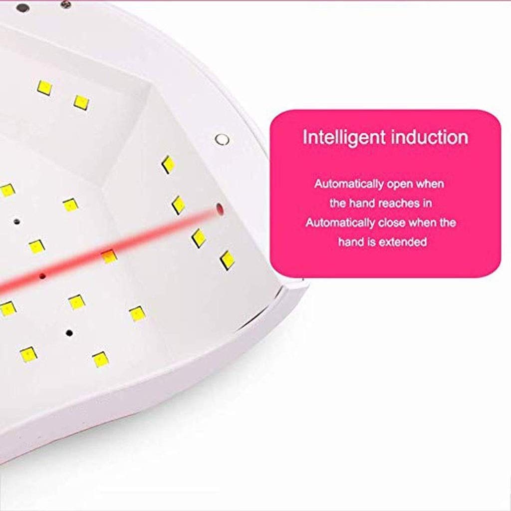 FAXIOAWA Macchina per fototerapia Bianca, Lampada per Unghie a LED da 48 W con 4 impostazioni di Timer, sensore per Unghie in Gel e Unghie dei Piedi
