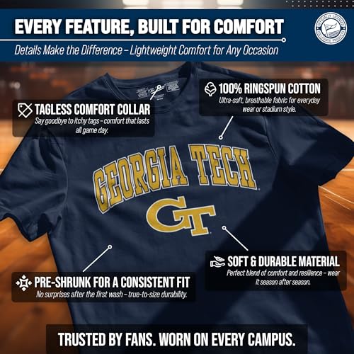 Image of NCAA Gameday Cotton T-Shirt for Men and Women | Officially Licensed NCAA Tee - Preshrunk Ring-Spun Cotton - Screen-Printed Team Logo